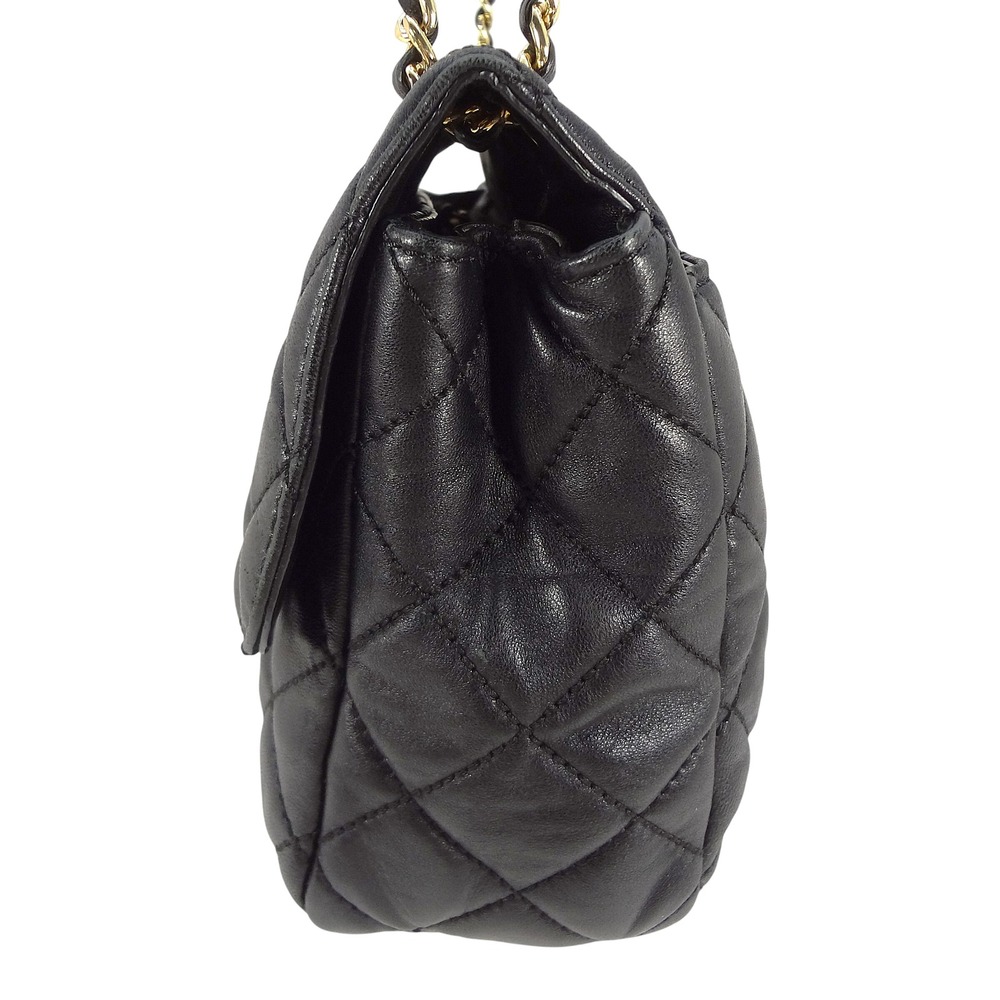 Michael‎ Kors Sloan Black Quilted Lamb Leather Shoulder Bag Crossbody Gold Chain - Picture 5 of 12
